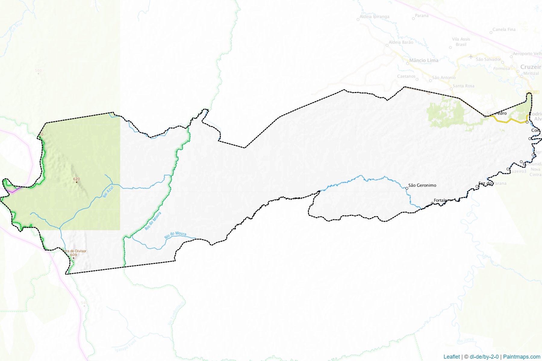 Muestras de recorte de mapas Rodrigues Alves (Acre)-1