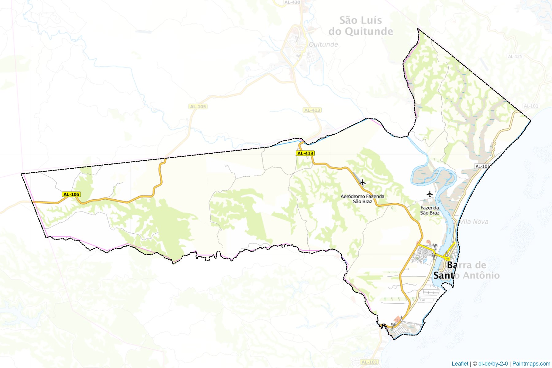 Barra de Santo Antonio (Alagoas) Map Cropping Samples-1