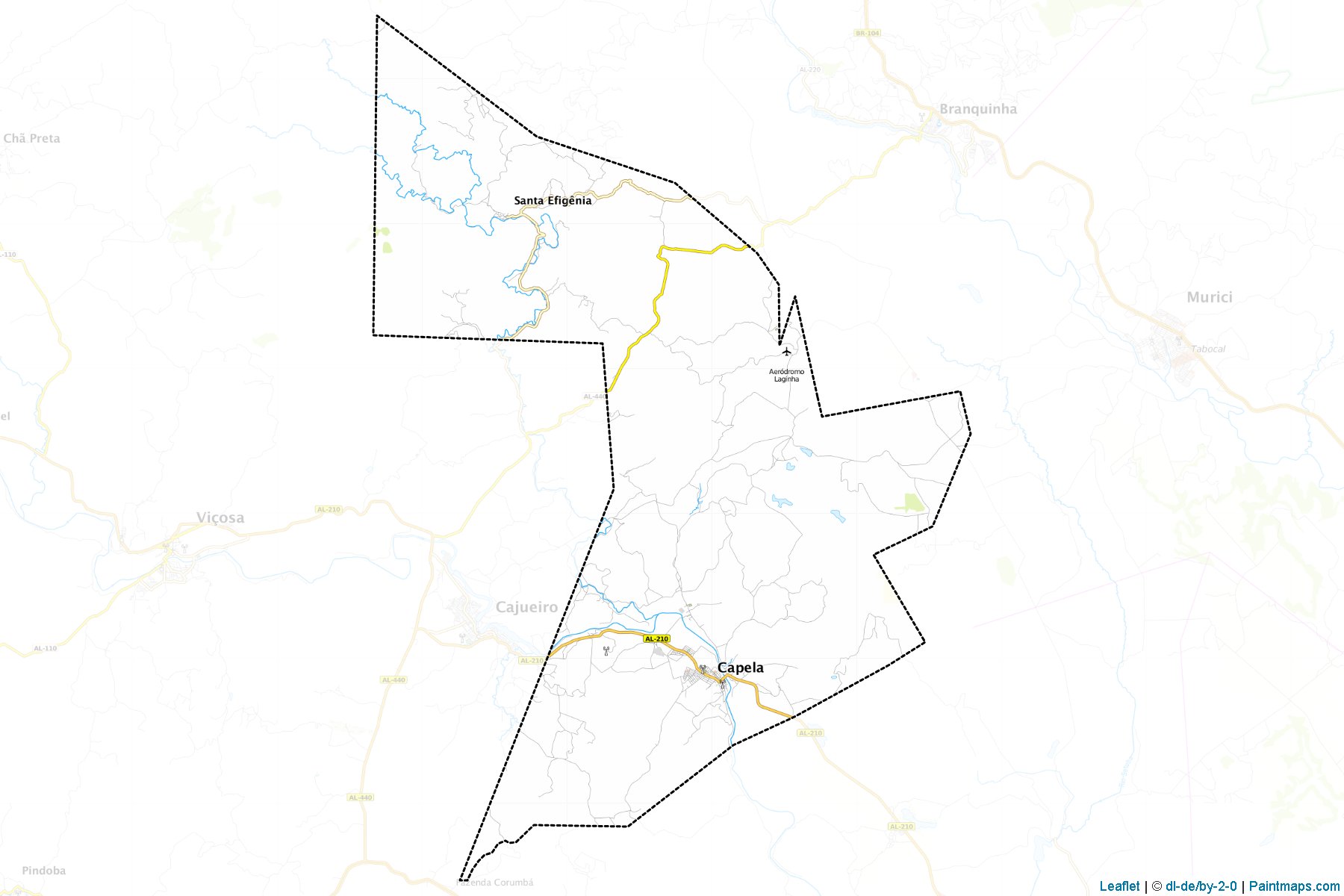 Muestras de recorte de mapas Capela (Alagoas)-1