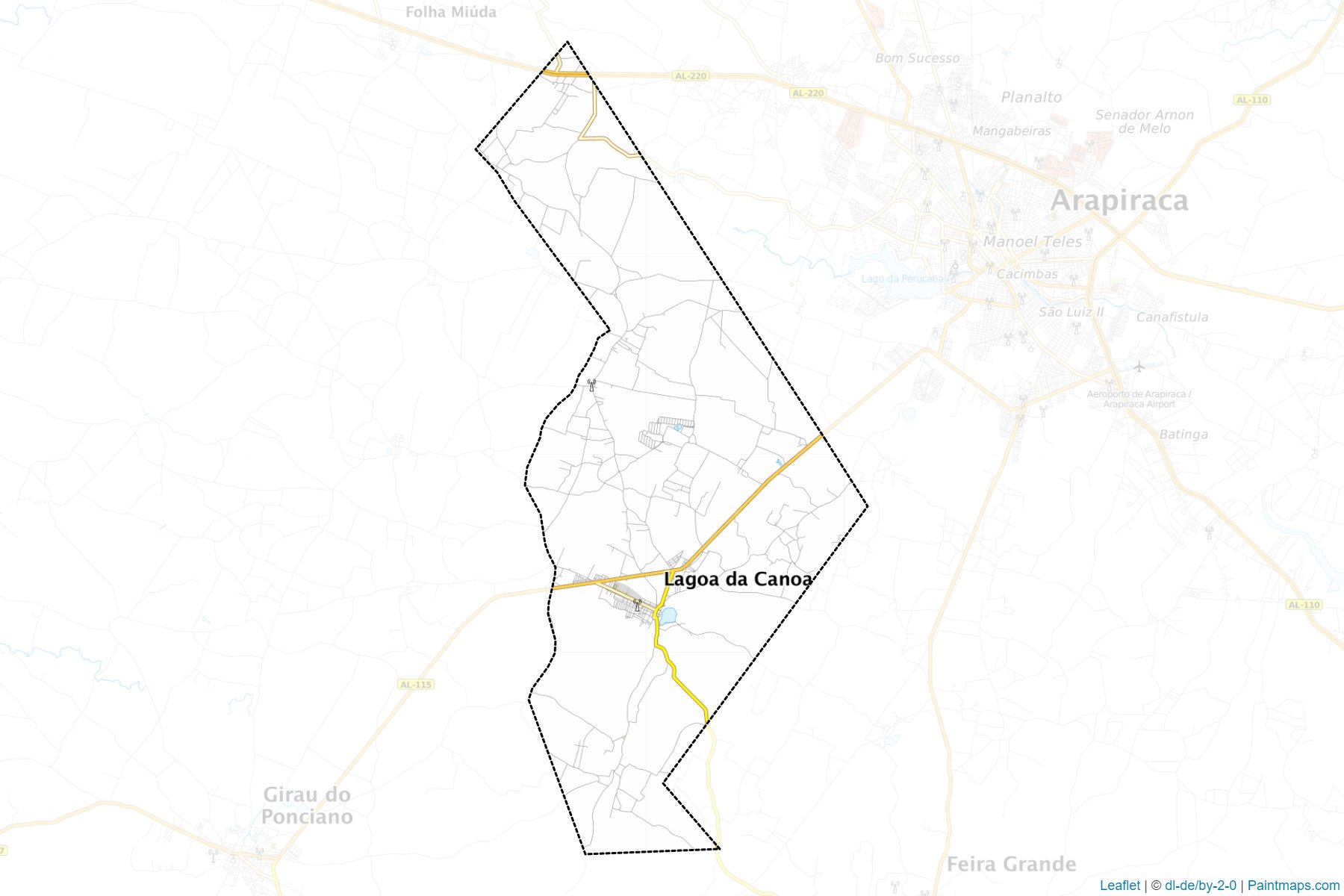 Muestras de recorte de mapas Lagoa da Canoa (Alagoas)-1