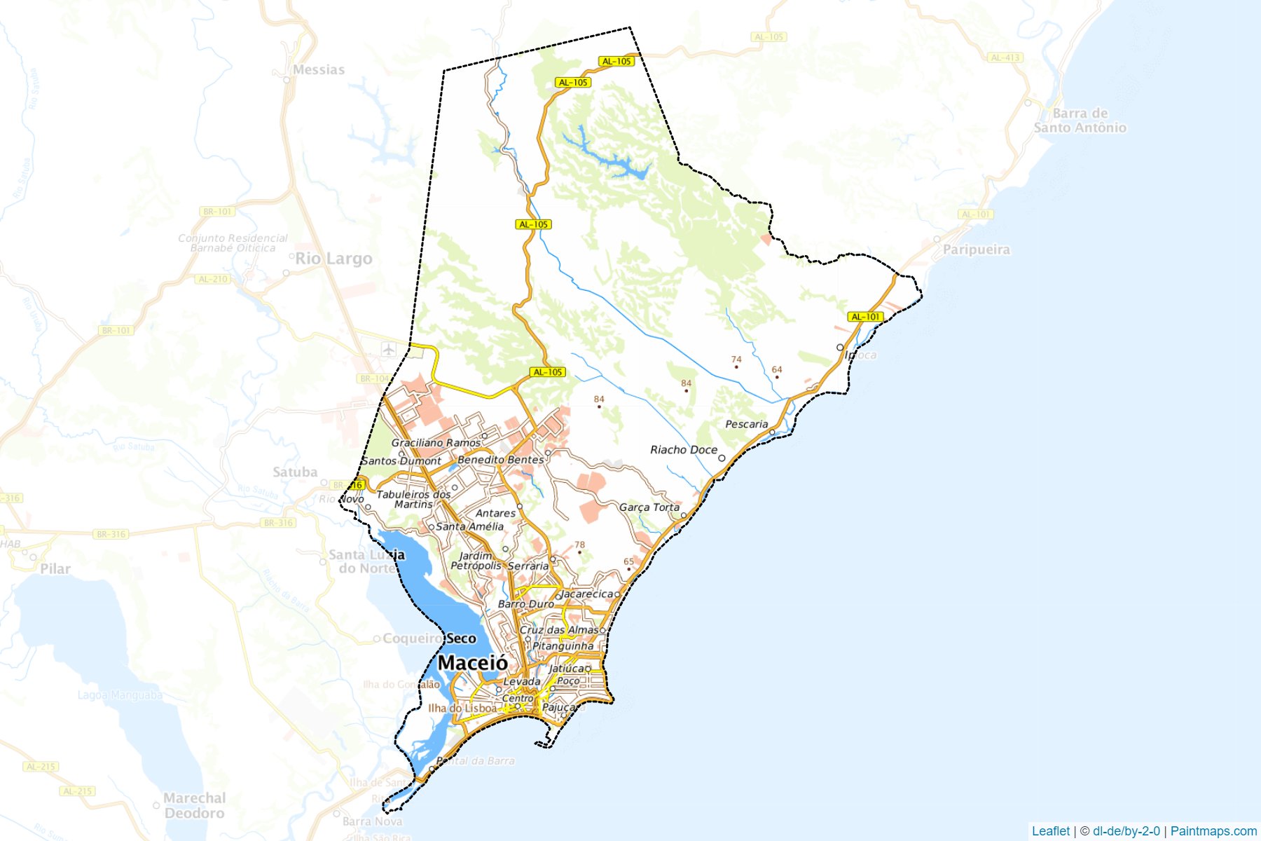 Muestras de recorte de mapas Maceio (Alagoas)-1