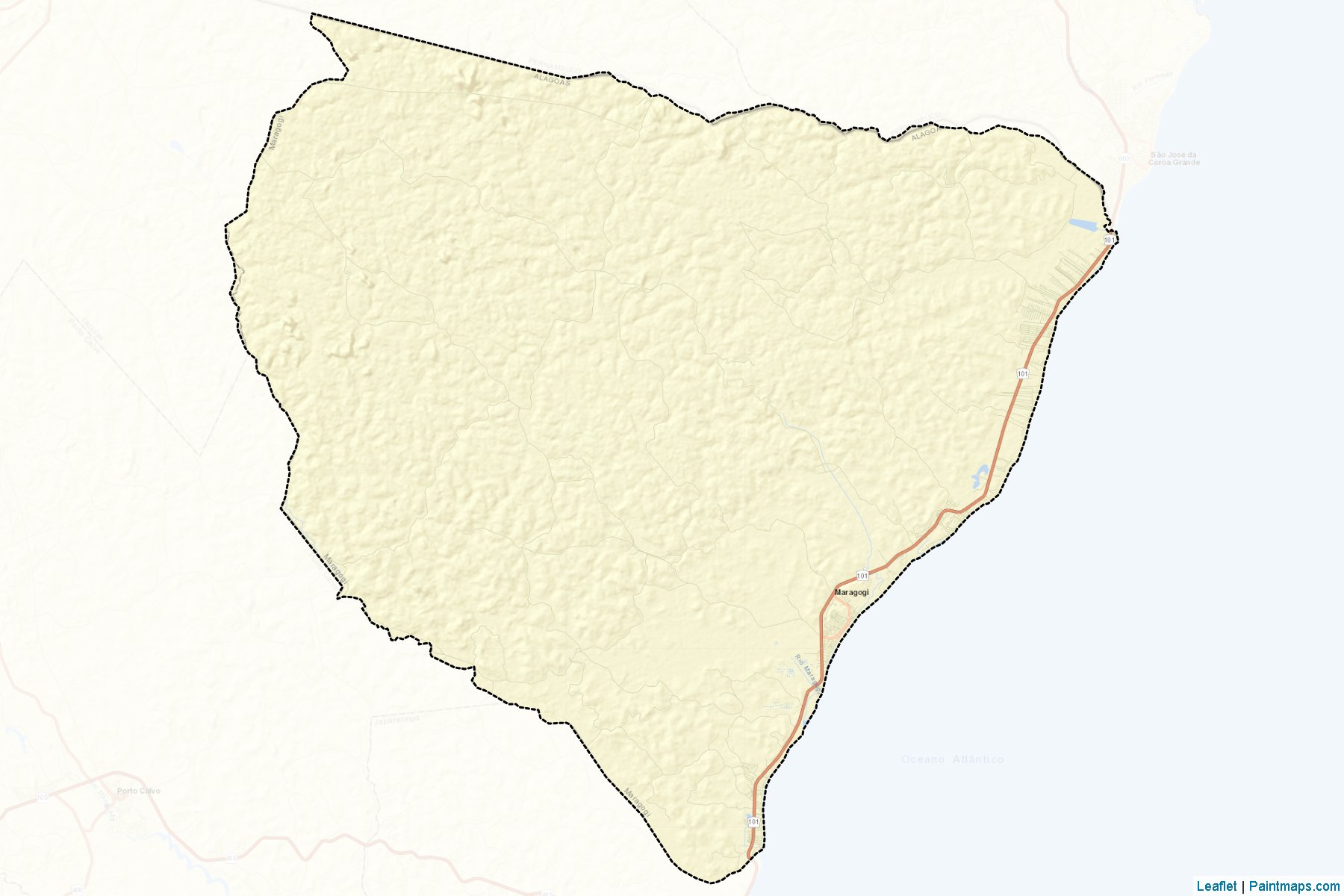 Muestras de recorte de mapas Maragogi (Alagoas)-2