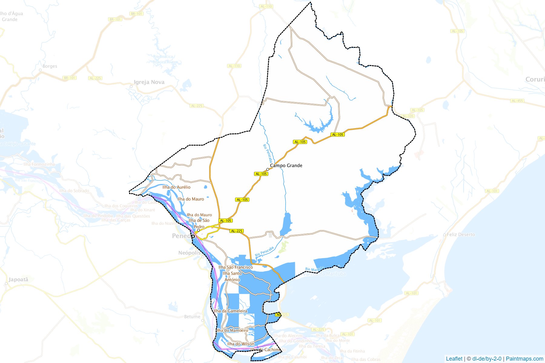 Muestras de recorte de mapas Penedo (Alagoas)-1