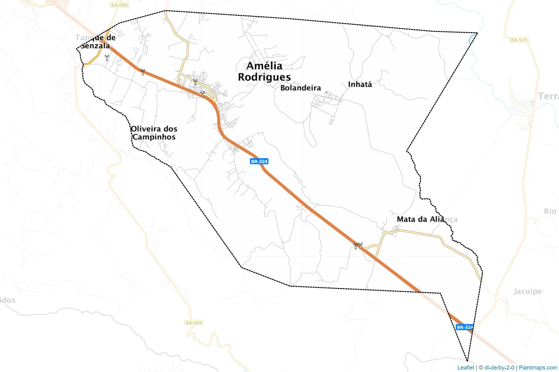 Muestras de recorte de mapas Amelia Rodrigues (Bahia)-1