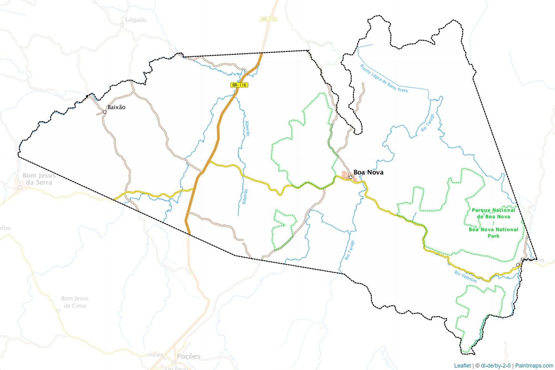 Muestras de recorte de mapas Boa Nova (Bahia)-1