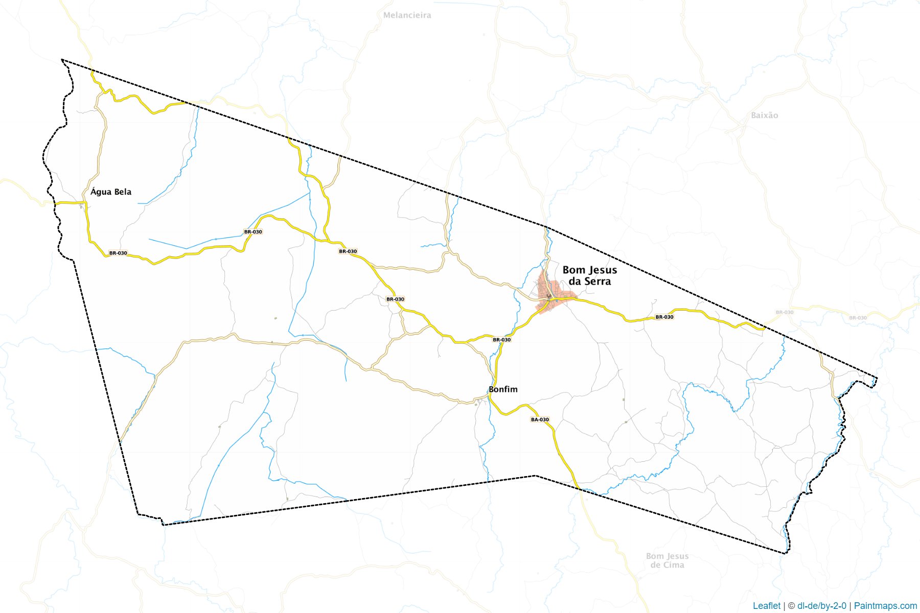 Muestras de recorte de mapas Bom Jesus da Serra (Bahia)-1