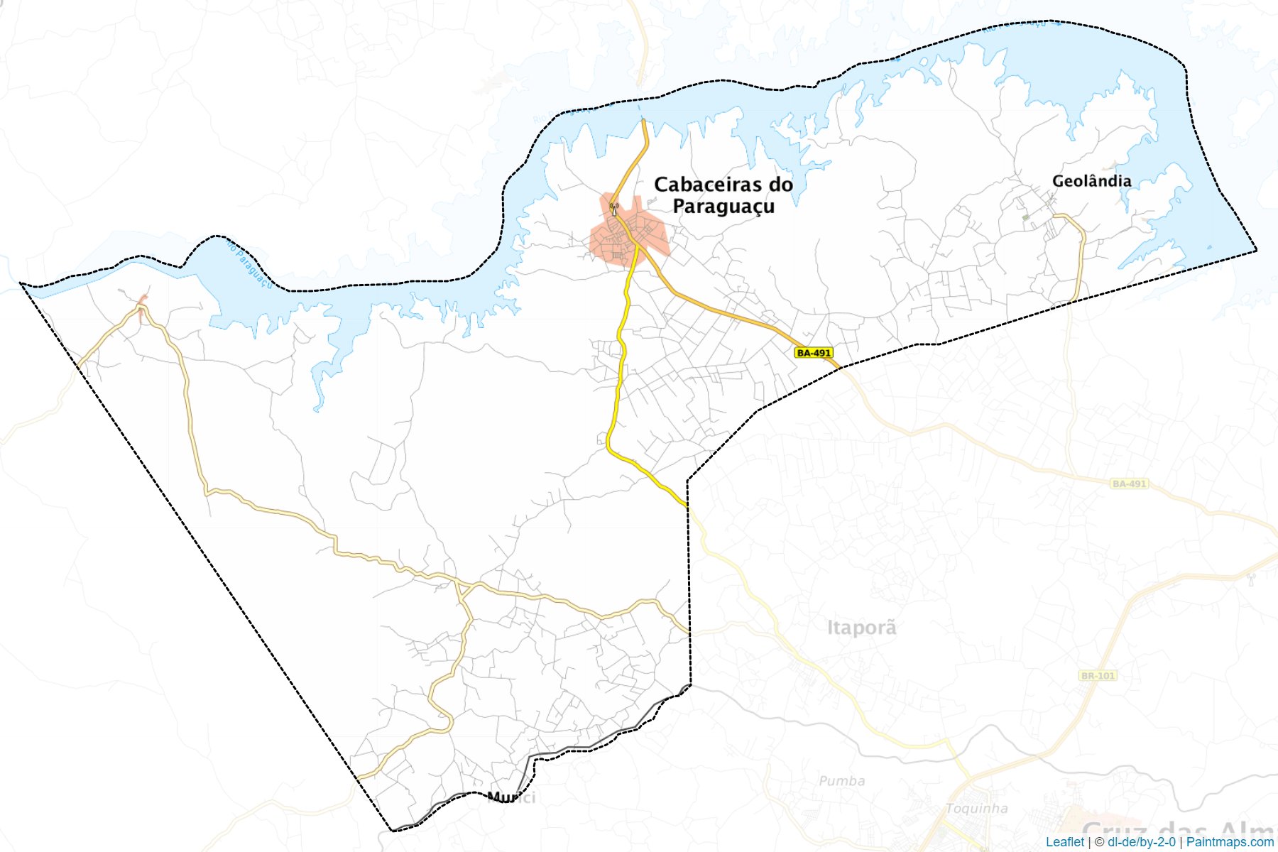 Muestras de recorte de mapas Cabaceiras do Paraguacu (Bahia)-1