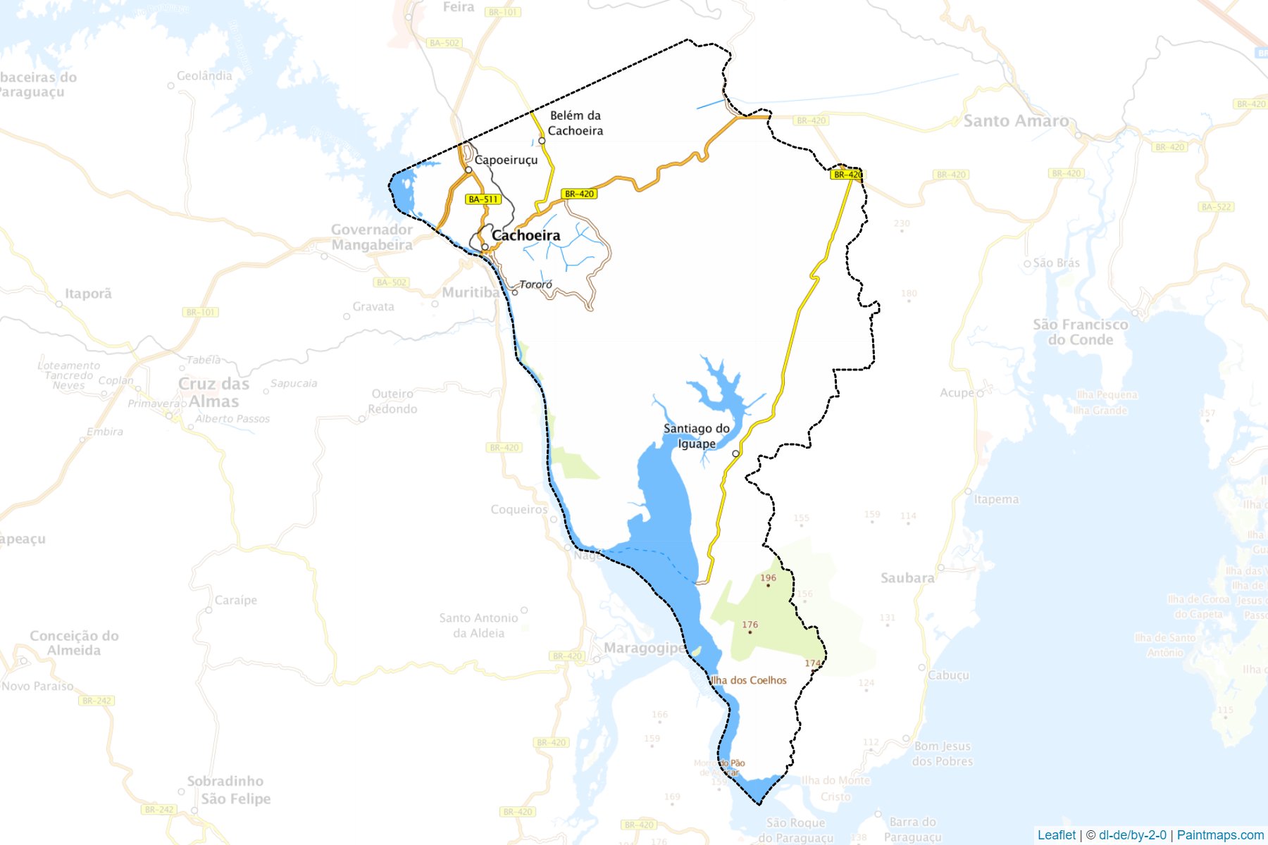 Muestras de recorte de mapas Cachoeira (Bahia)-1