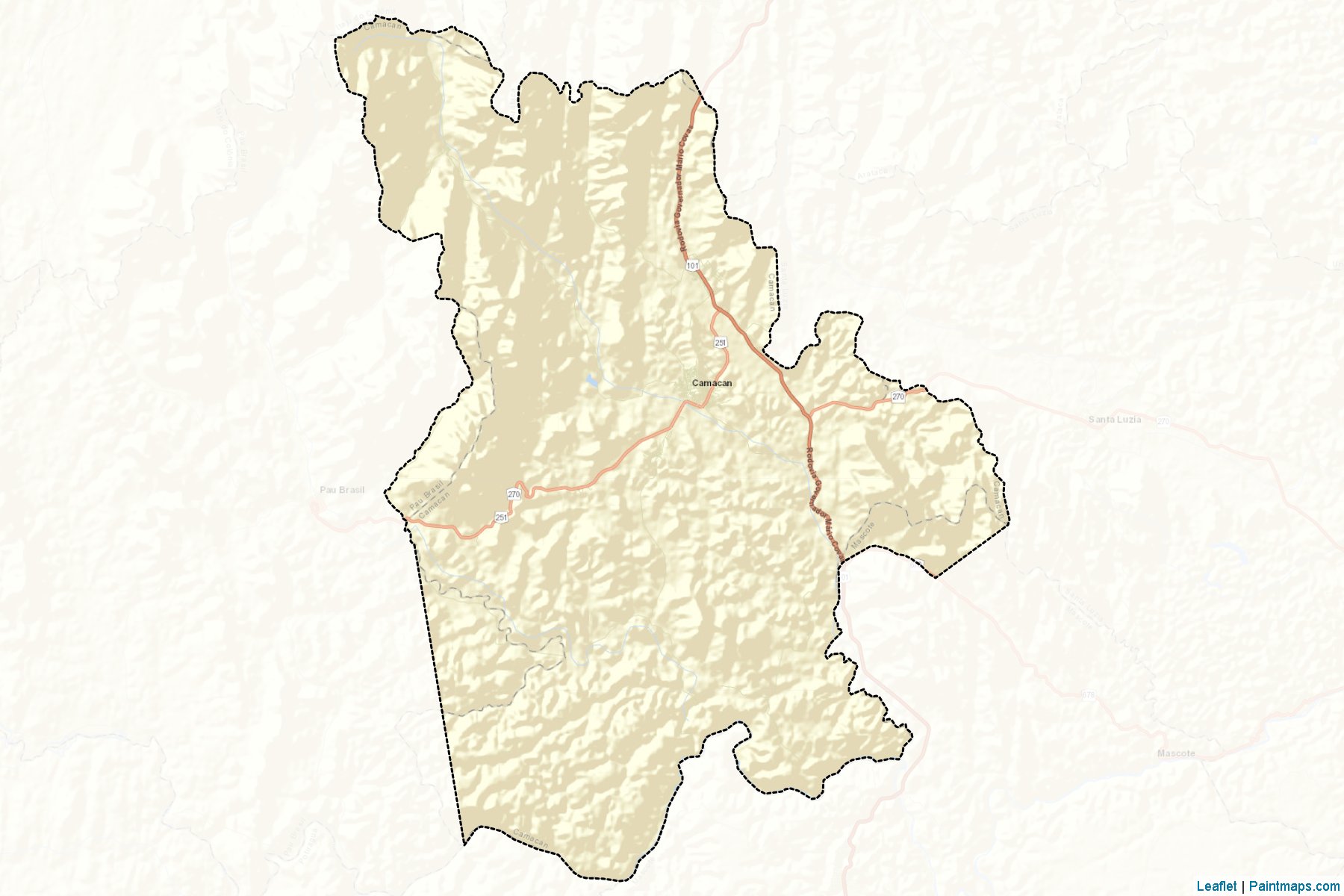 Muestras de recorte de mapas Camacan (Bahia)-2