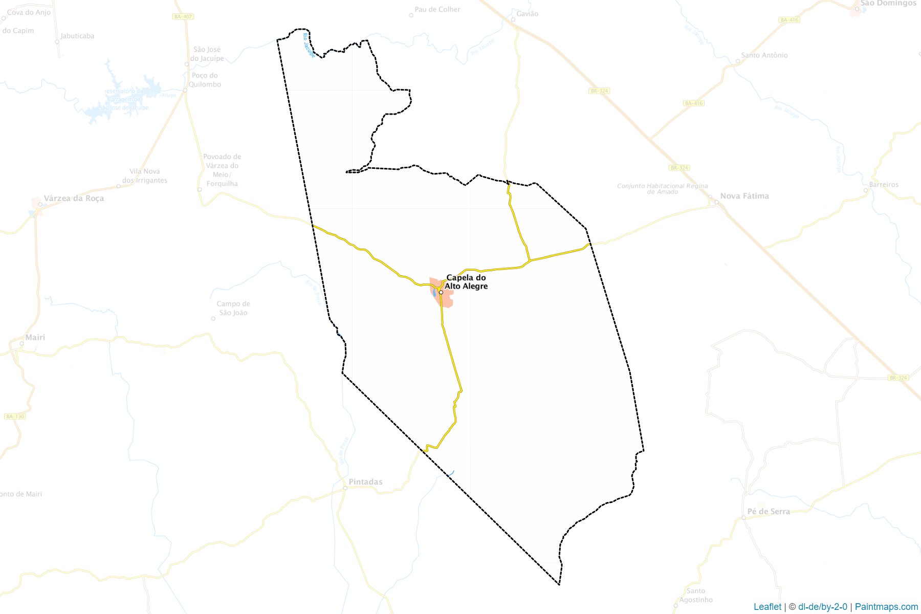 Muestras de recorte de mapas Capela do Alto Alegre (Bahia)-1