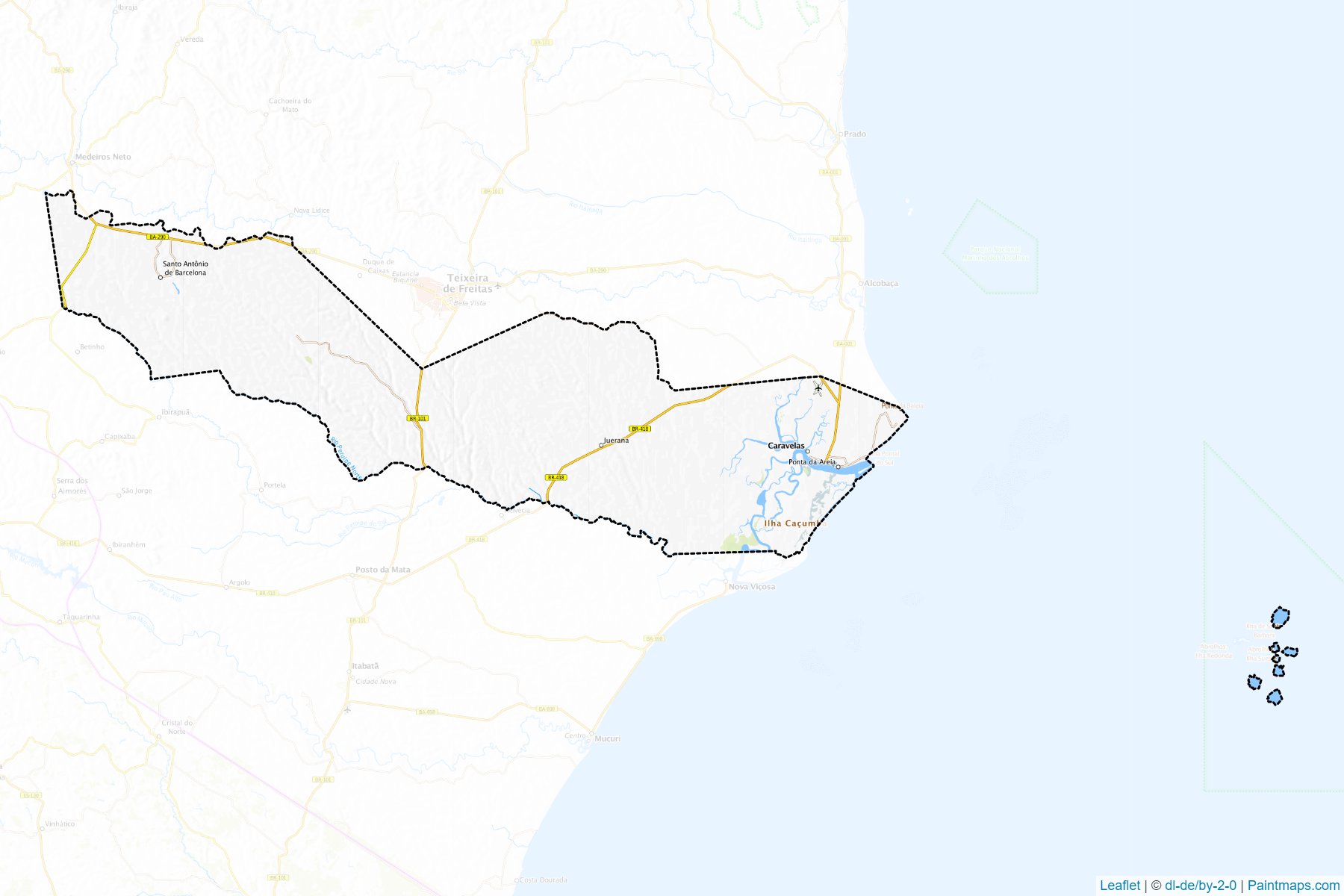 Muestras de recorte de mapas Caravelas (Bahia)-1