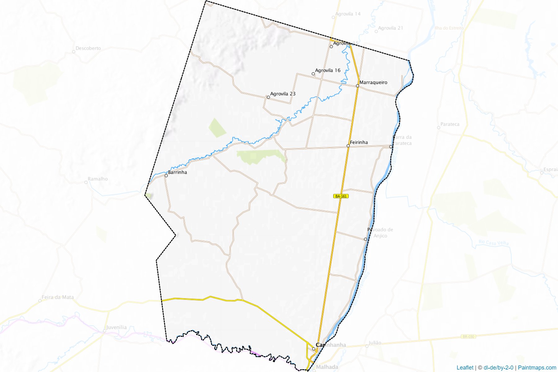 Muestras de recorte de mapas Carinhanha (Bahia)-1