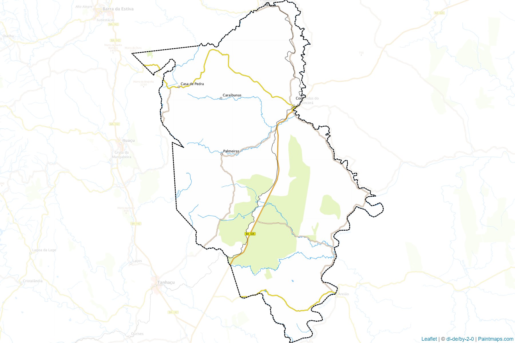 Muestras de recorte de mapas Contendas do Sincora (Bahia)-1