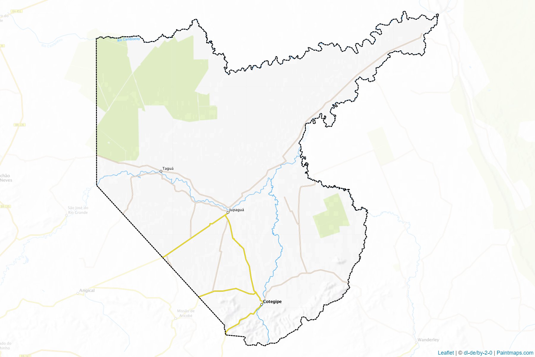 Muestras de recorte de mapas Cotegipe (Bahia)-1