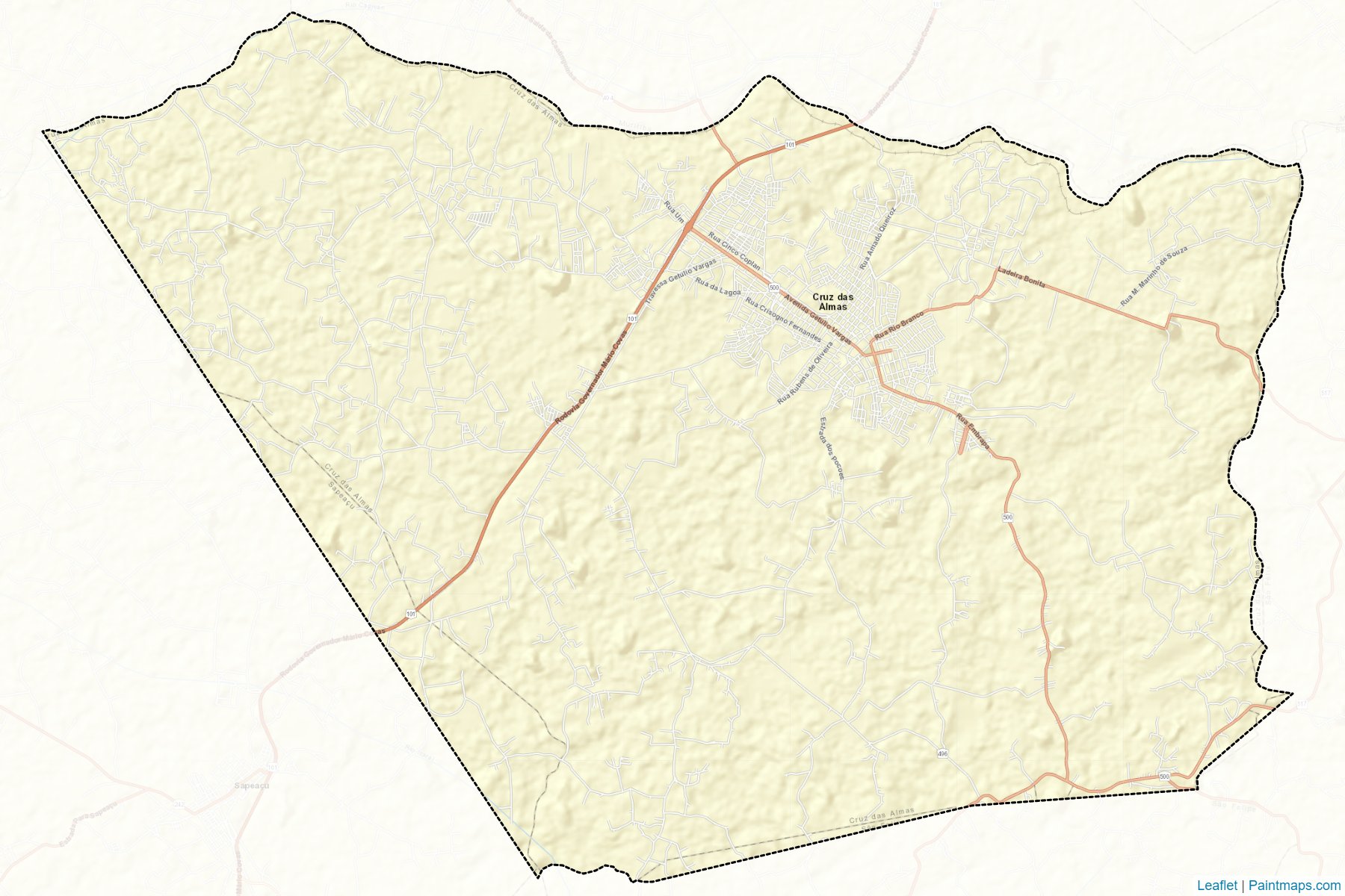 Muestras de recorte de mapas Cruz das Almas (Bahia)-2