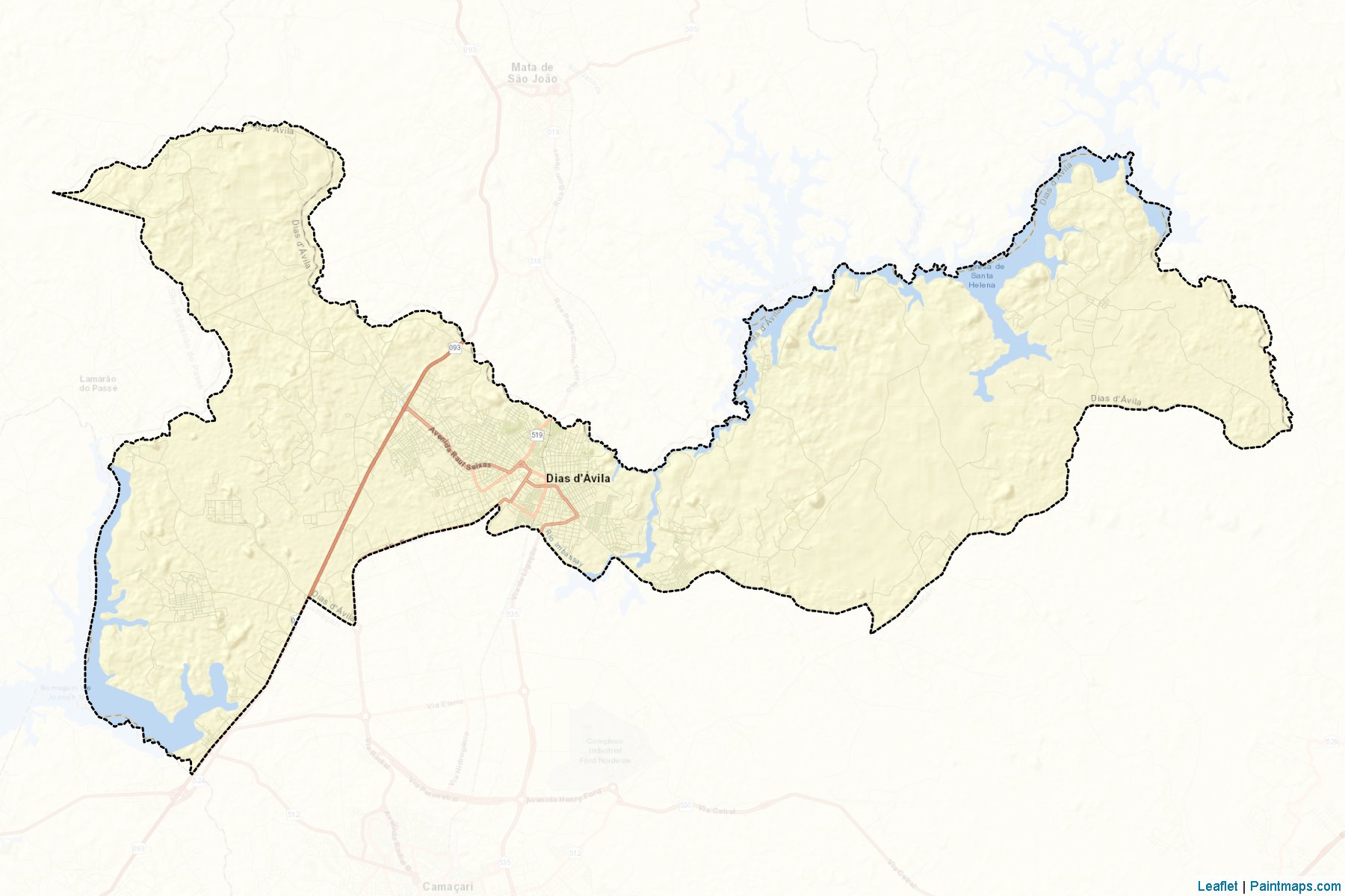 Muestras de recorte de mapas Dias d'Avila (Bahia)-2