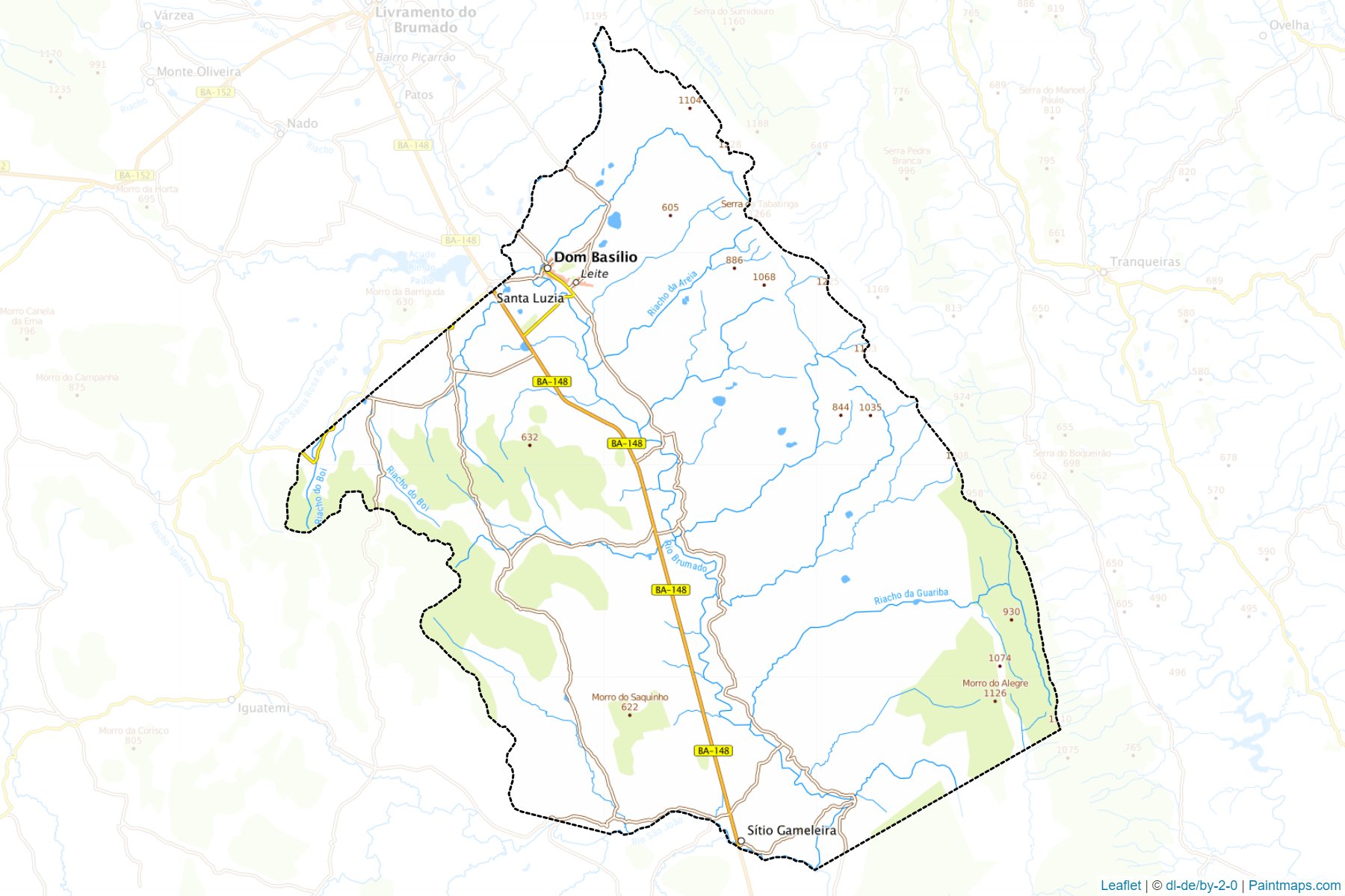 Muestras de recorte de mapas Dom Basilio (Bahia)-1