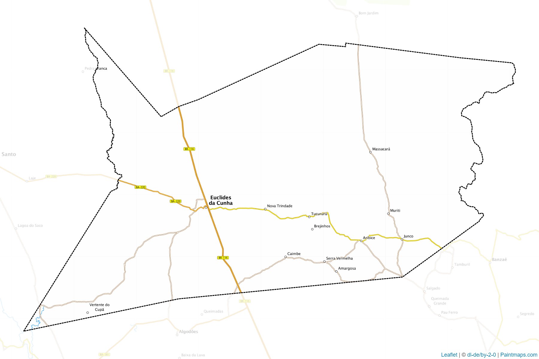 Muestras de recorte de mapas Euclides da Cunha (Bahia)-1