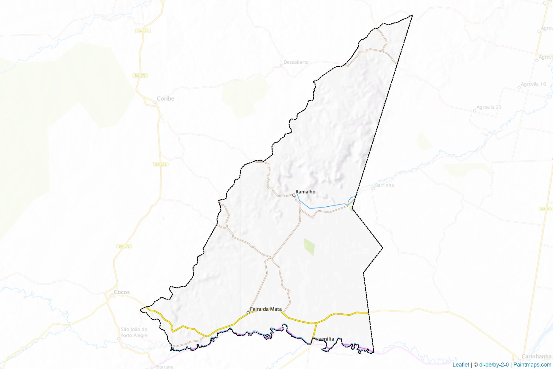 Muestras de recorte de mapas Feira da Mata (Bahia)-1