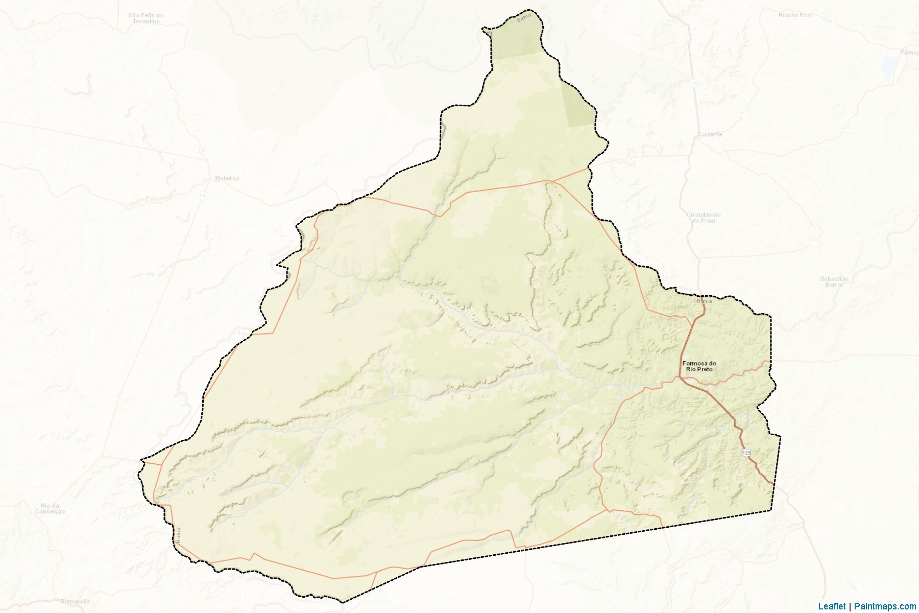 Muestras de recorte de mapas Formosa do Rio Preto (Bahia)-2