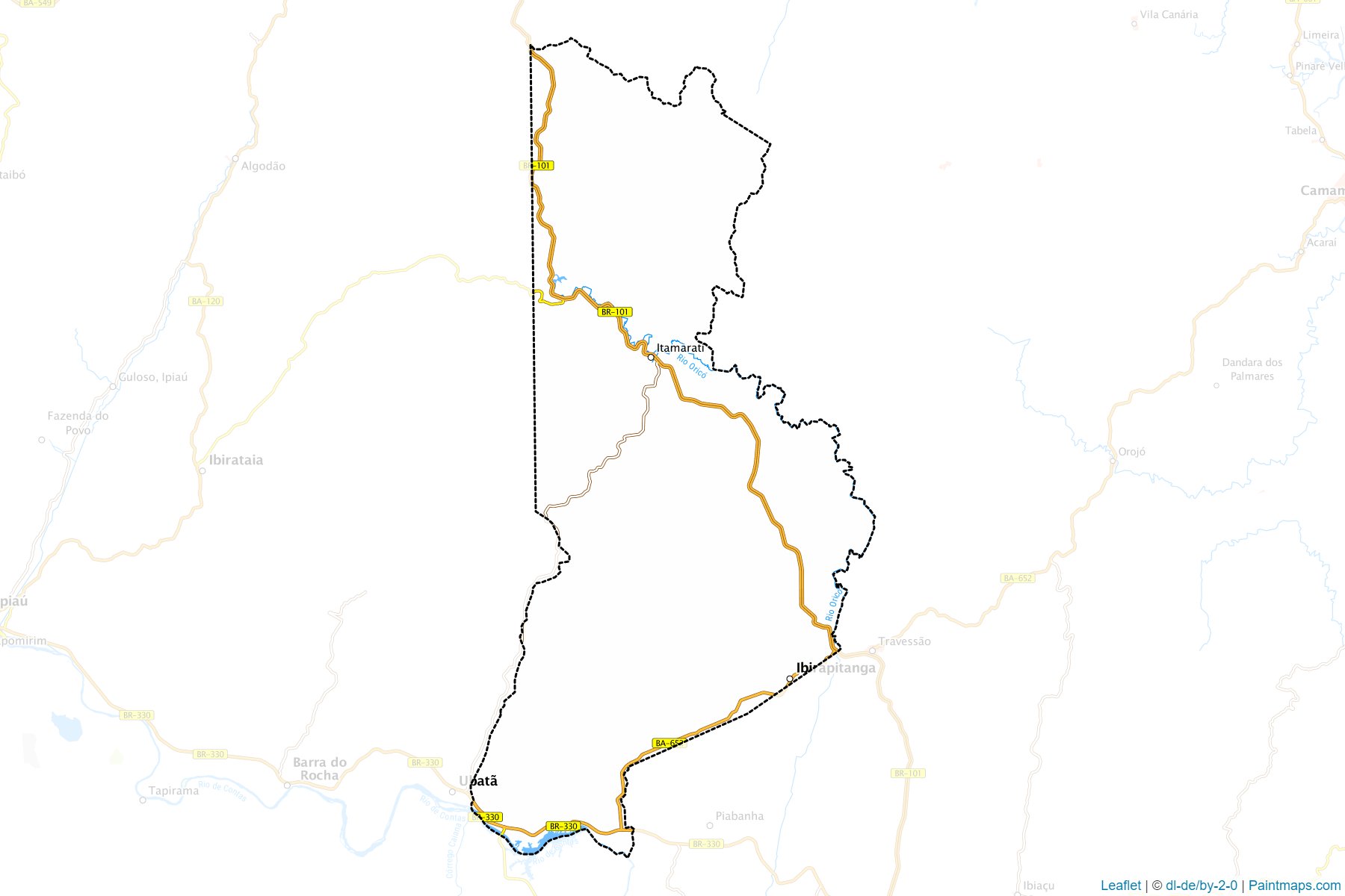 Muestras de recorte de mapas Ibirapitanga (Bahia)-1