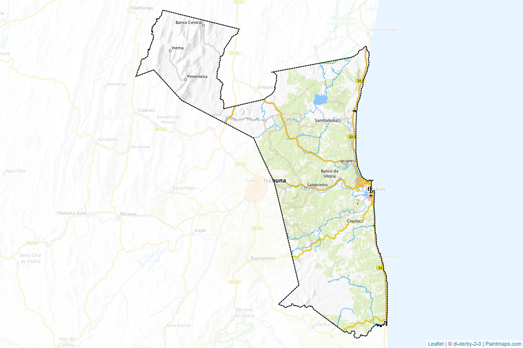 Muestras de recorte de mapas Ilheus (Bahia)-1