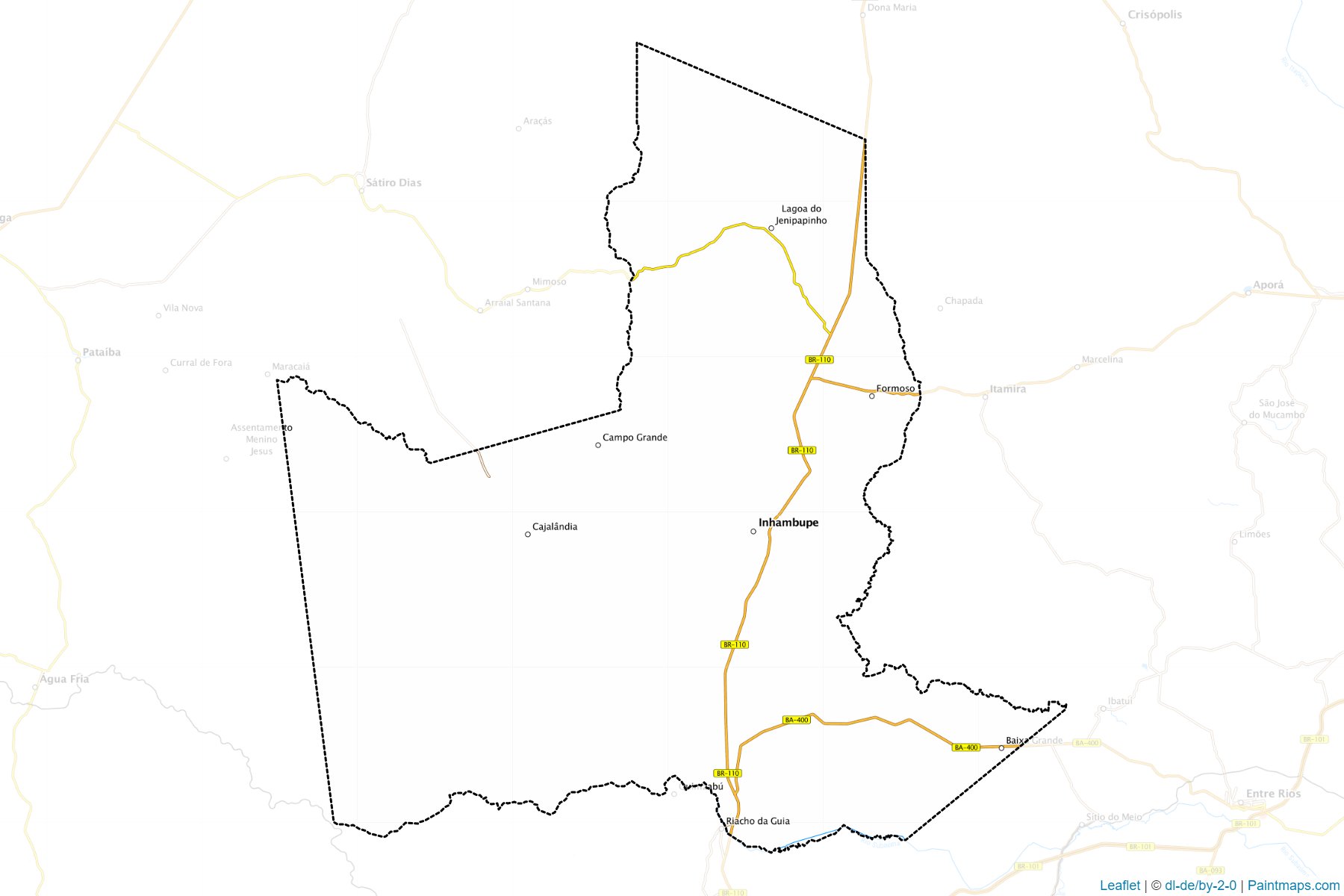 Muestras de recorte de mapas Inhambupe (Bahia)-1