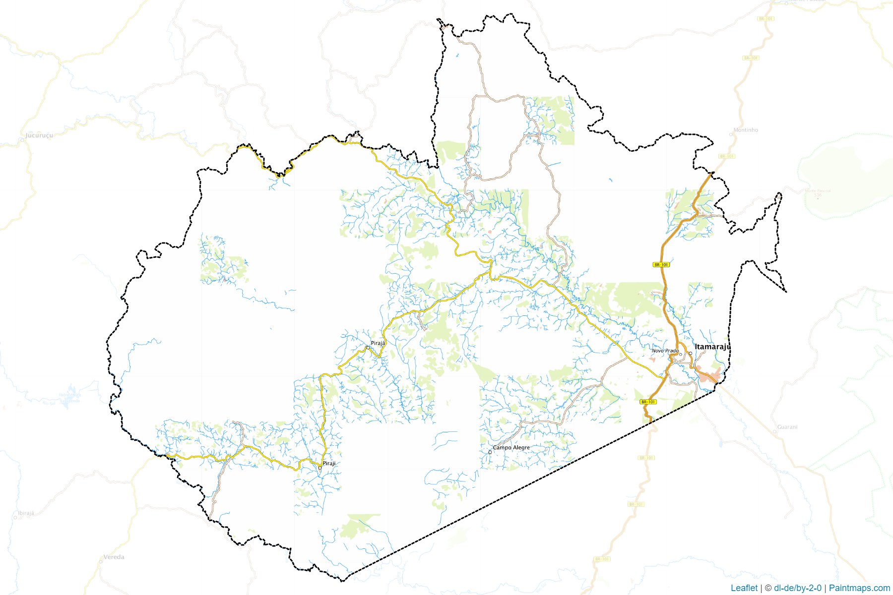 Muestras de recorte de mapas Itamaraju (Bahia)-1