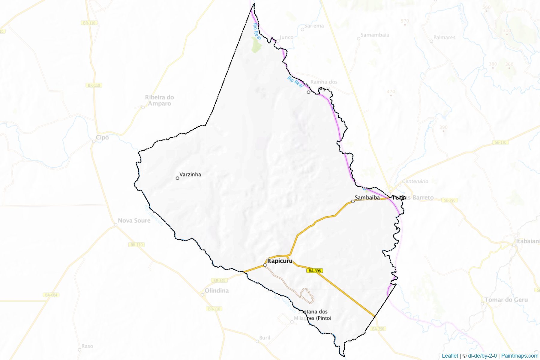 Muestras de recorte de mapas Itapicuru (Bahia)-1