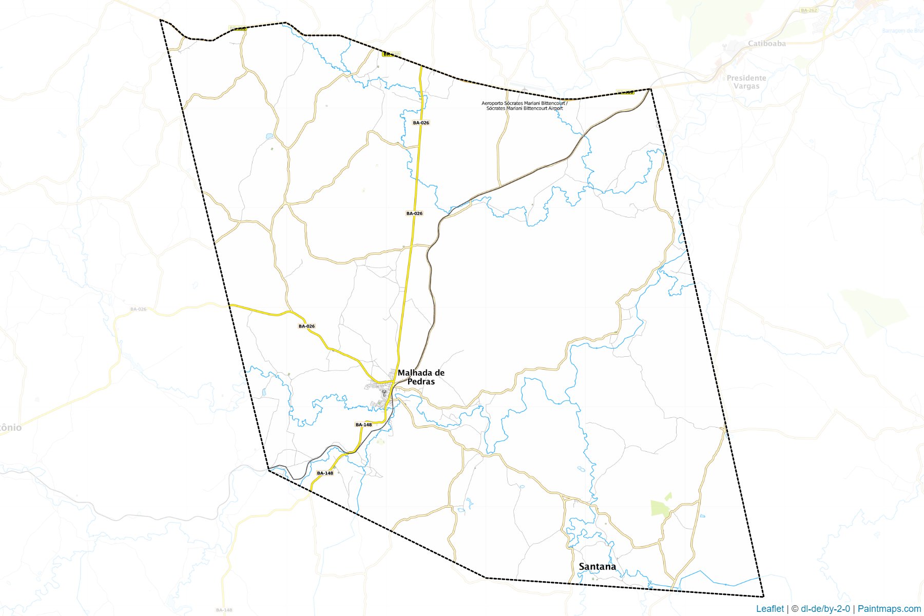 Muestras de recorte de mapas Malhada de Pedras (Bahia)-1