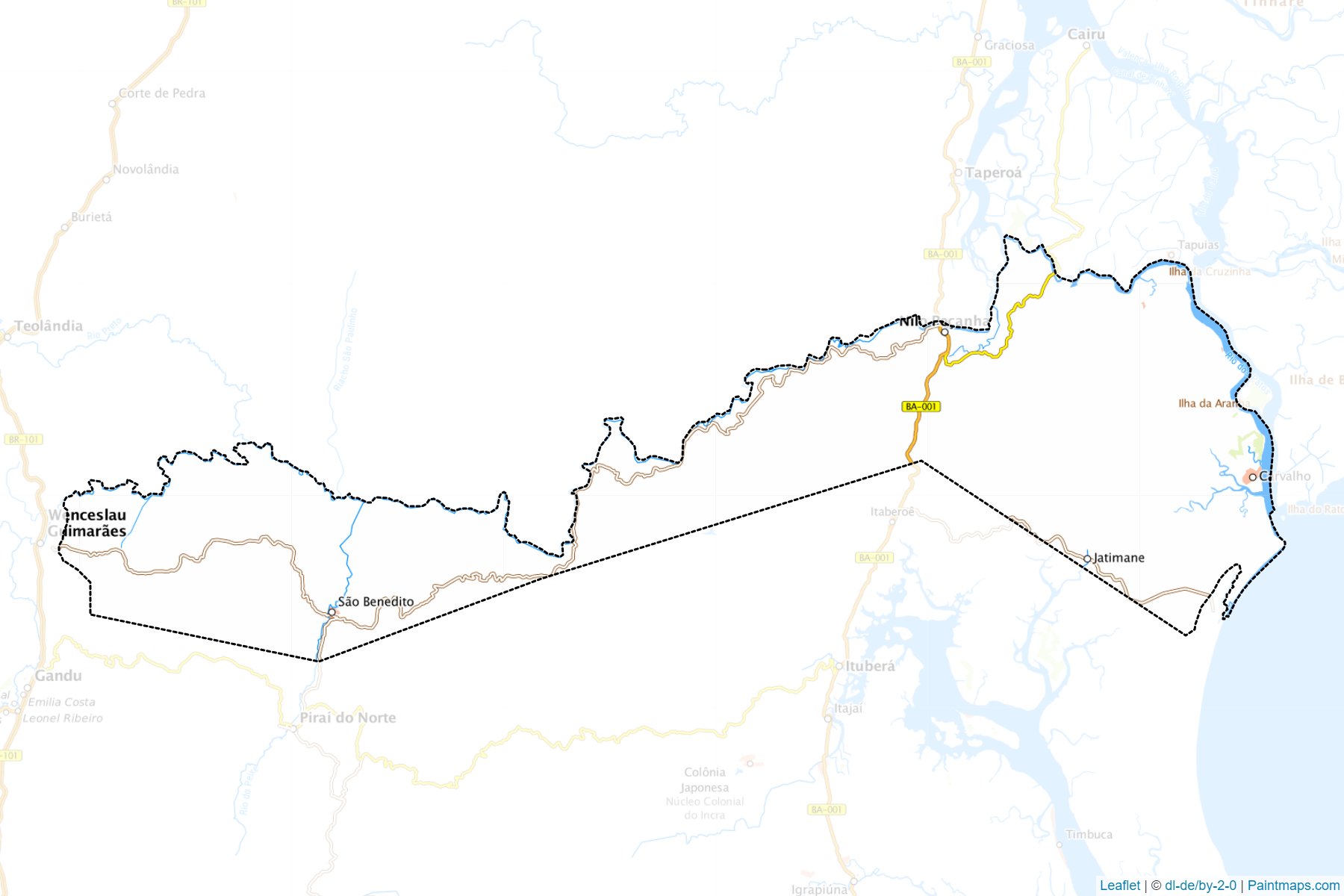 Muestras de recorte de mapas Nilo Pecanha (Bahia)-1