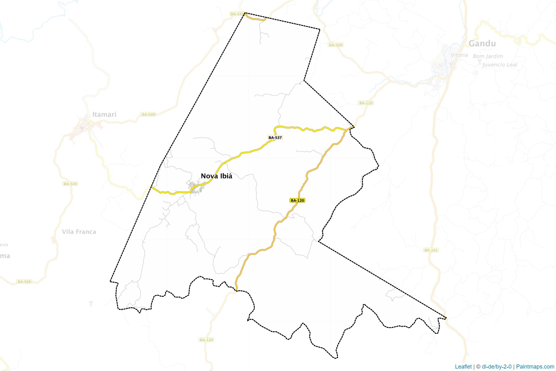 Muestras de recorte de mapas Nova Ibia (Bahia)-1