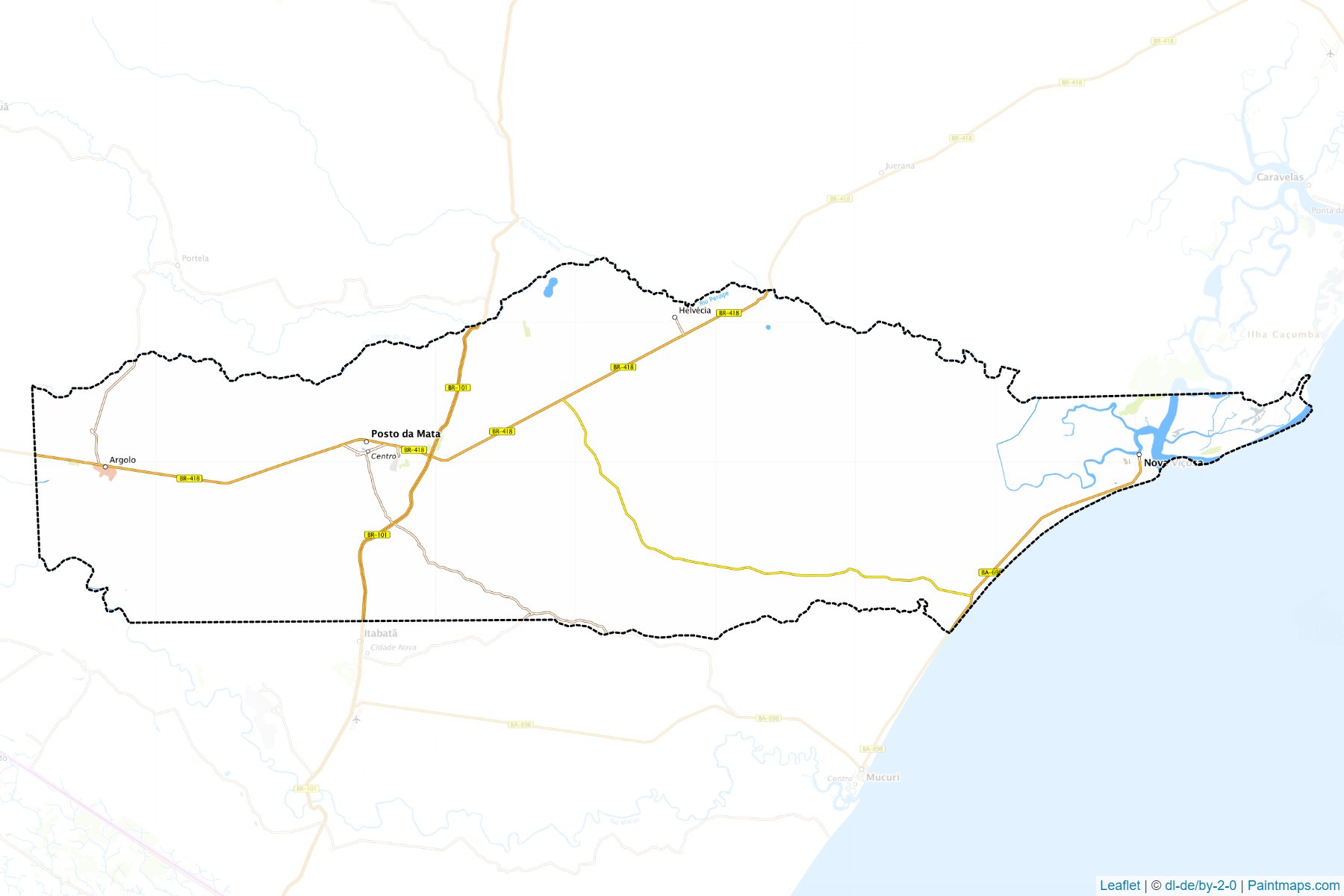 Muestras de recorte de mapas Nova Vicosa (Bahia)-1