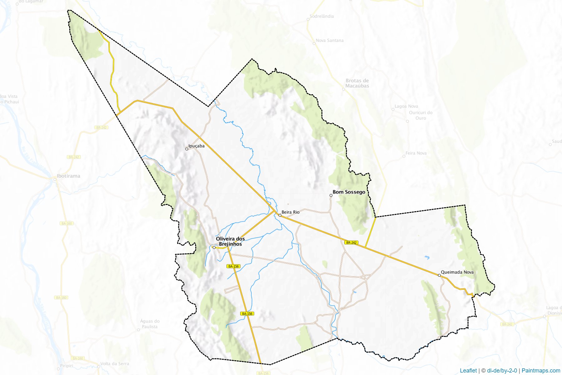 Muestras de recorte de mapas Oliveira dos Brejinhos (Bahia)-1