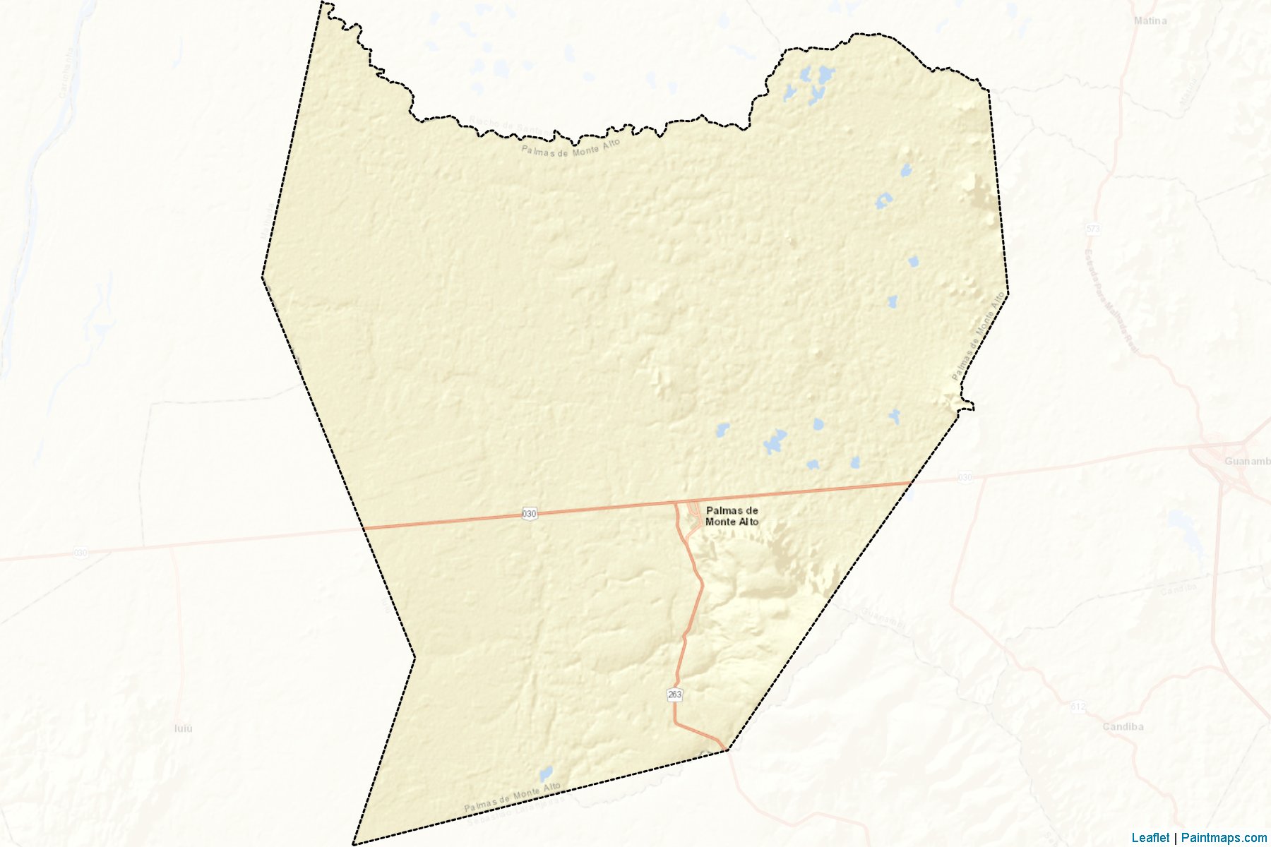 Muestras de recorte de mapas Palmas de Monte Alto (Bahia)-2