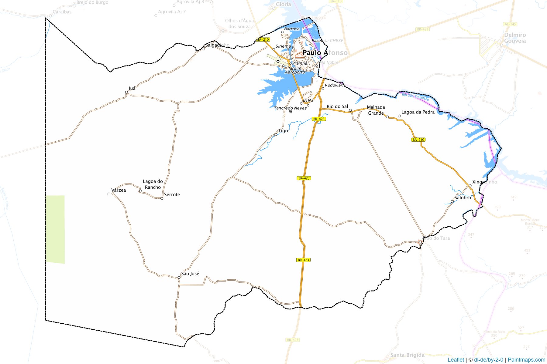 Muestras de recorte de mapas Paulo Afonso (Bahia)-1