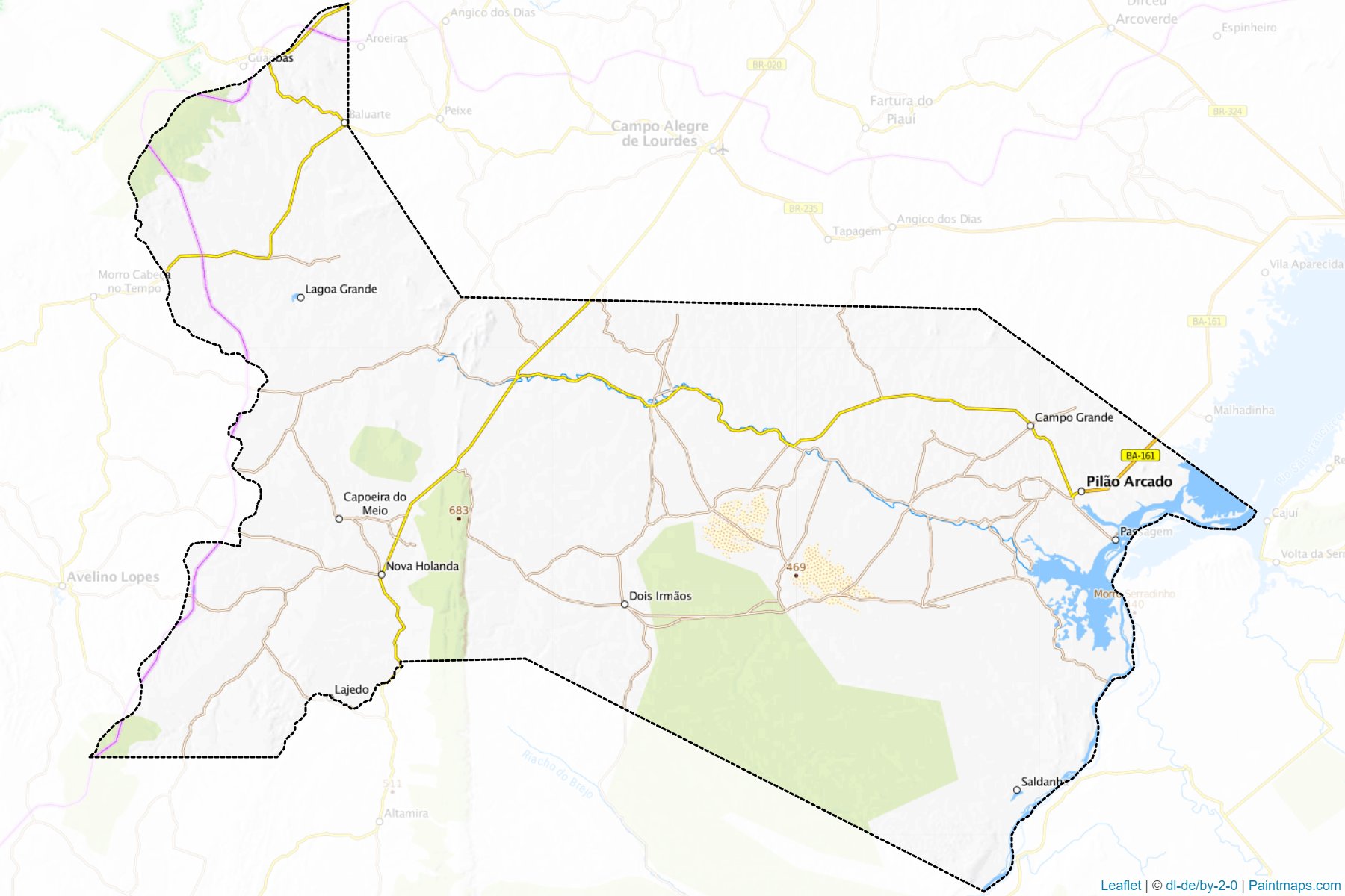 Muestras de recorte de mapas Pilao Arcado (Bahia)-1