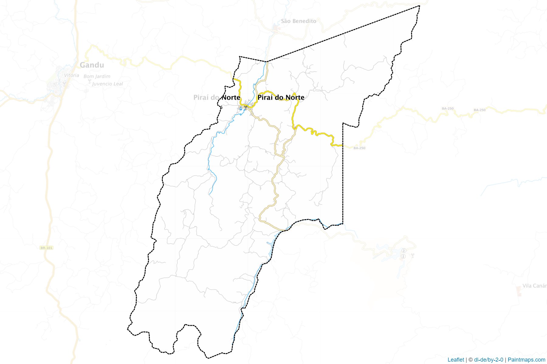 Muestras de recorte de mapas Pirai do Norte (Bahia)-1