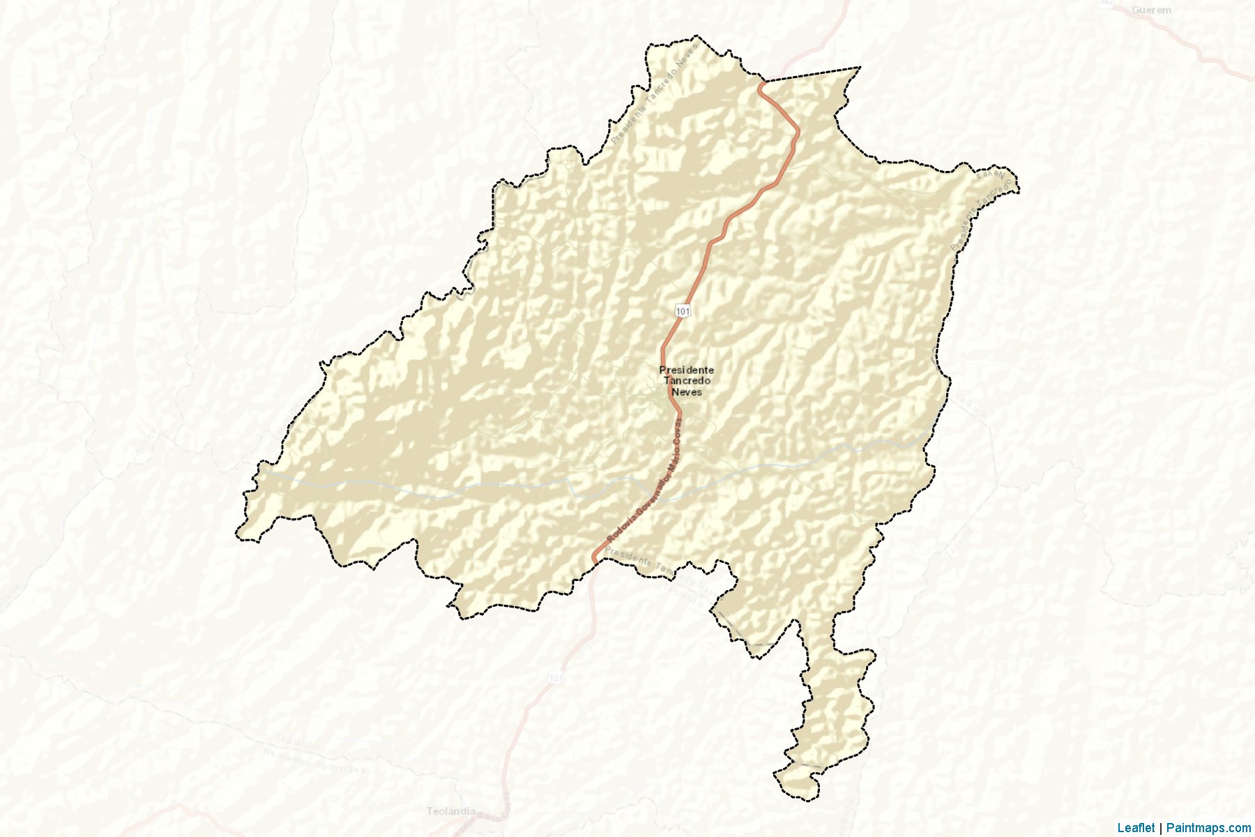 Muestras de recorte de mapas Presidente Tancredo Neves (Bahia)-2