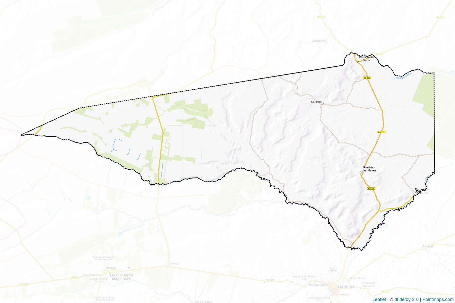 Muestras de recorte de mapas Riachao das Neves (Bahia)-1