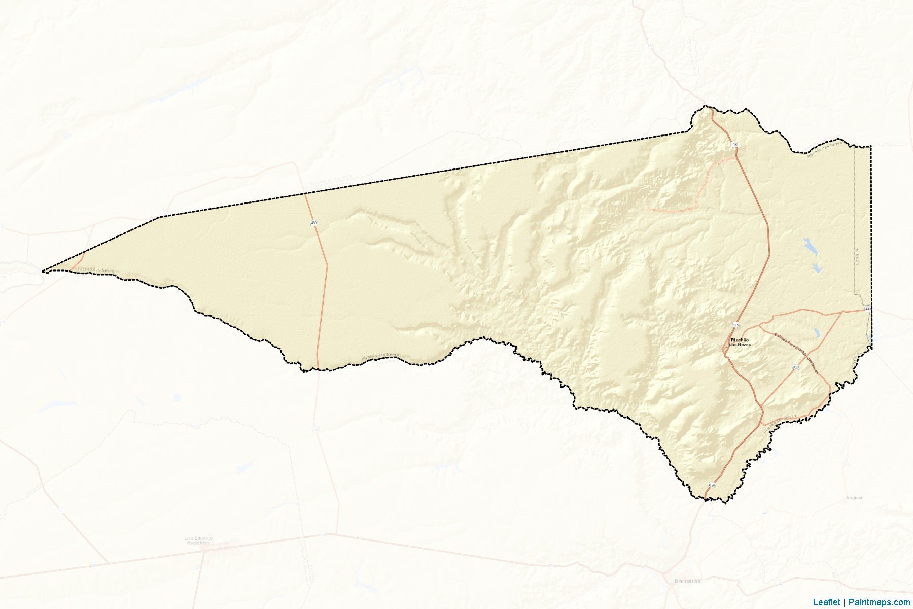 Muestras de recorte de mapas Riachao das Neves (Bahia)-2