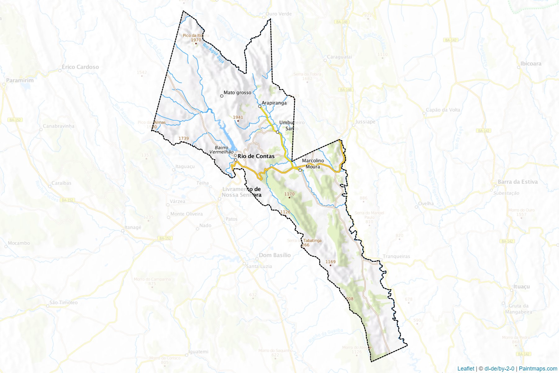 Muestras de recorte de mapas Rio de Contas (Bahia)-1