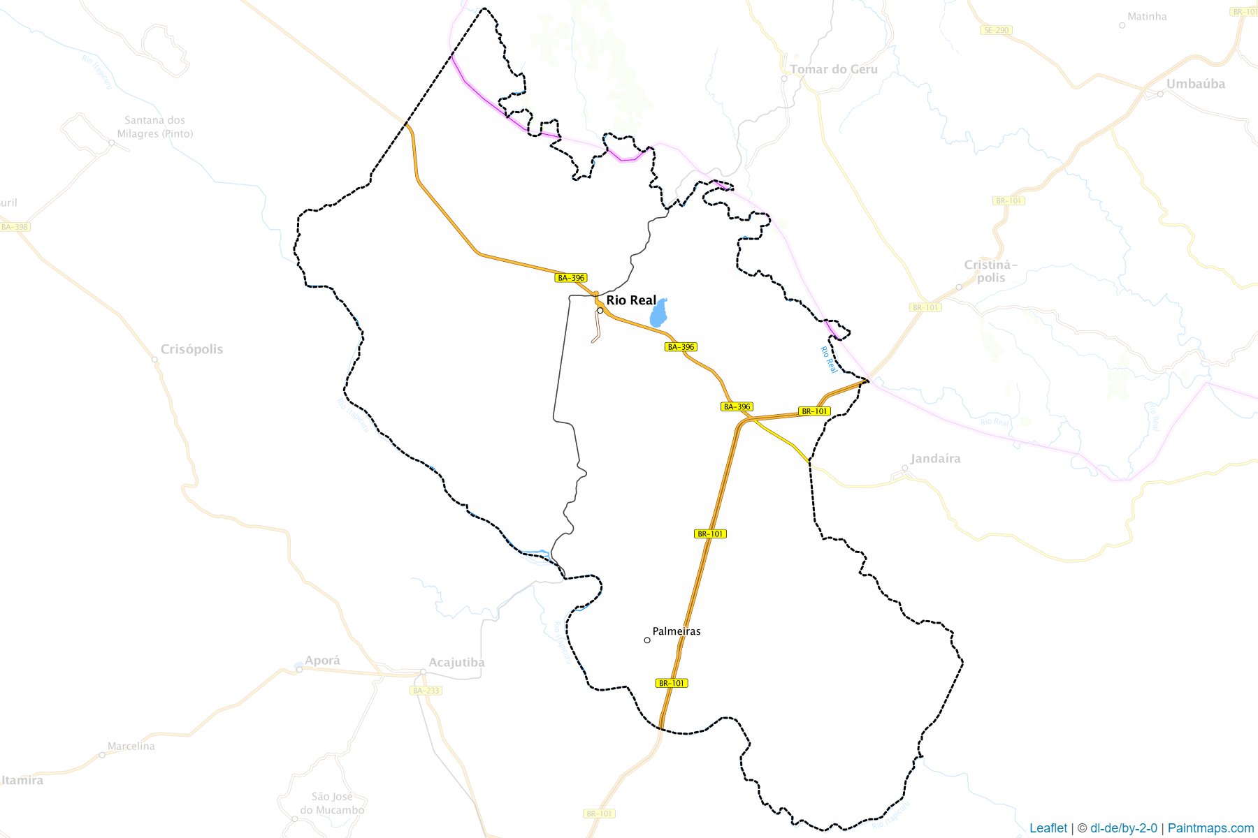 Muestras de recorte de mapas Rio Real (Bahia)-1