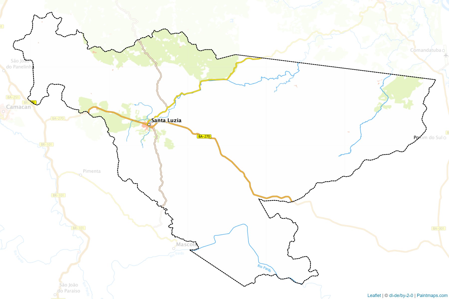 Muestras de recorte de mapas Santa Luzia (Bahia)-1