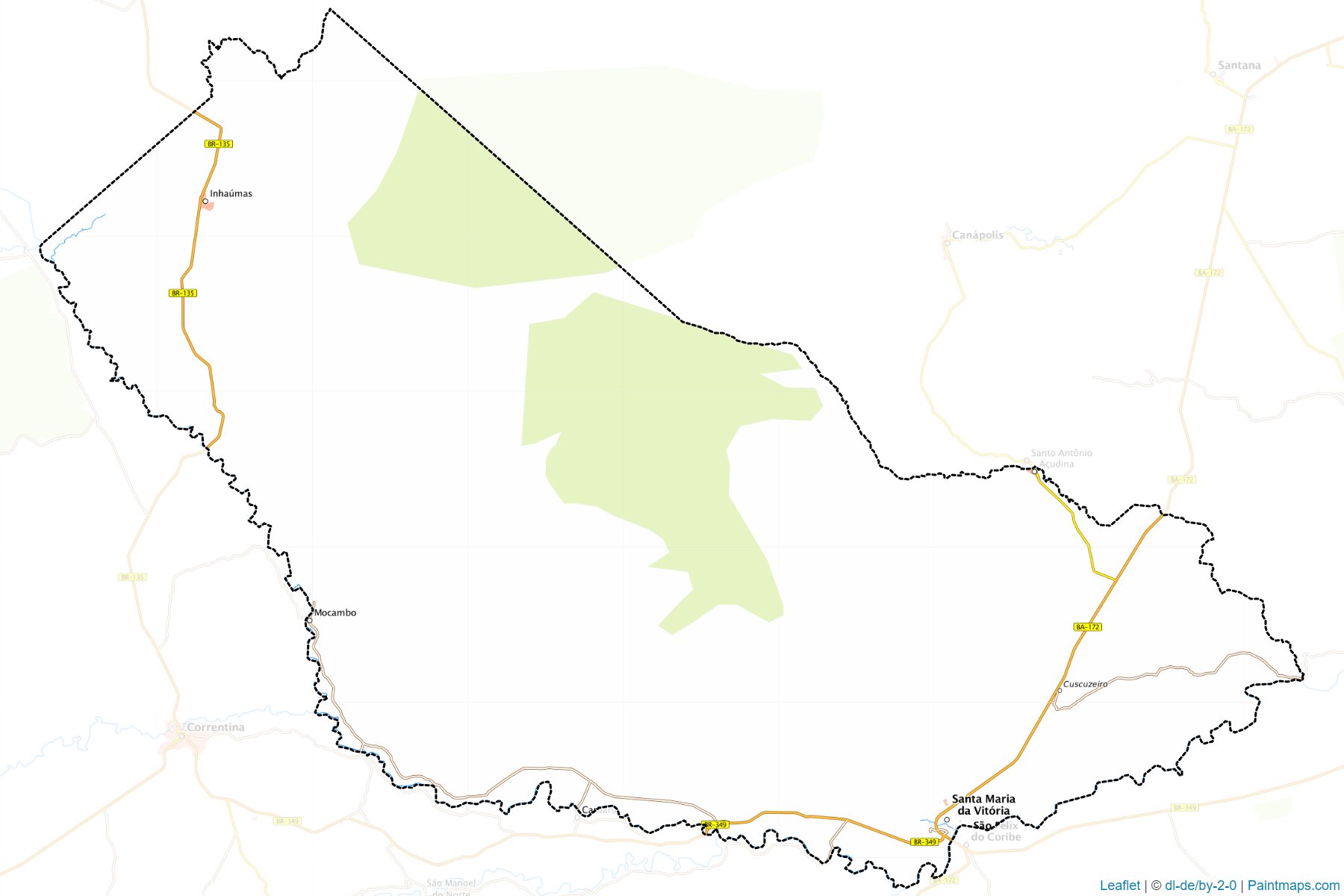 Muestras de recorte de mapas Santa Maria da Vitoria (Bahia)-1