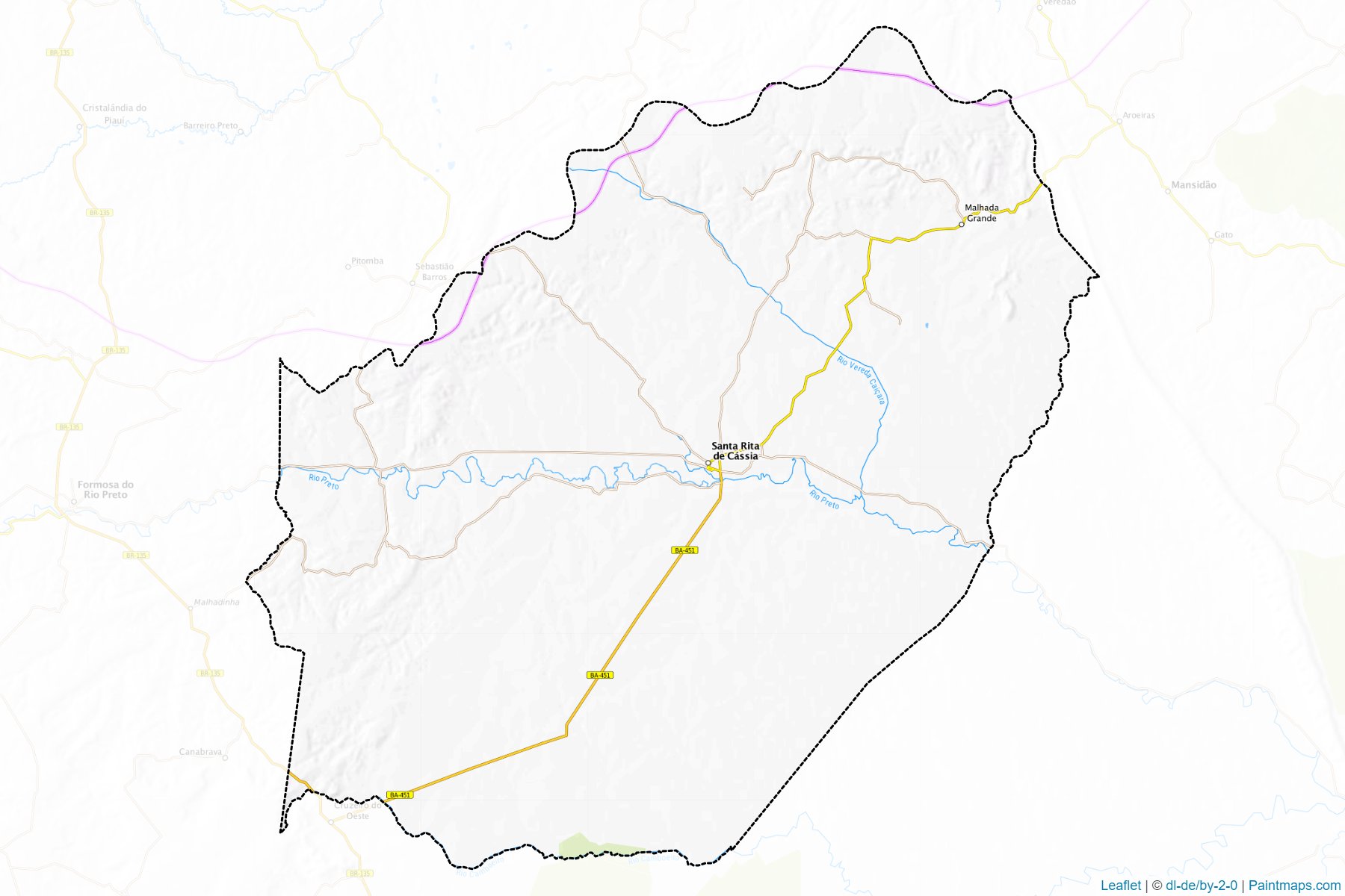 Muestras de recorte de mapas Santa Rita de Cassia (Bahia)-1