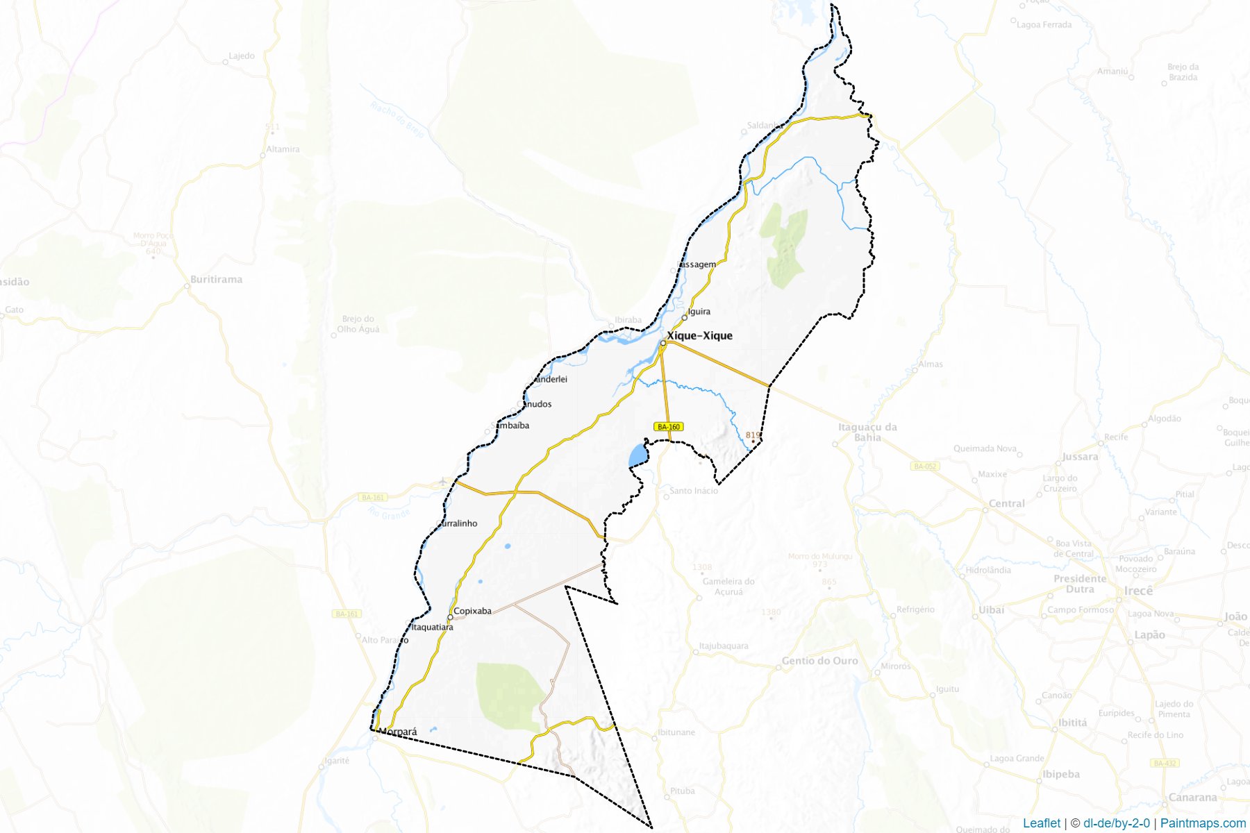 Muestras de recorte de mapas Xique-Xique (Bahia)-1