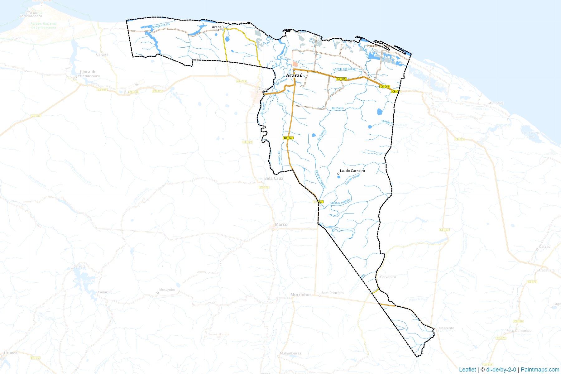 Muestras de recorte de mapas Acarau (Ceara)-1