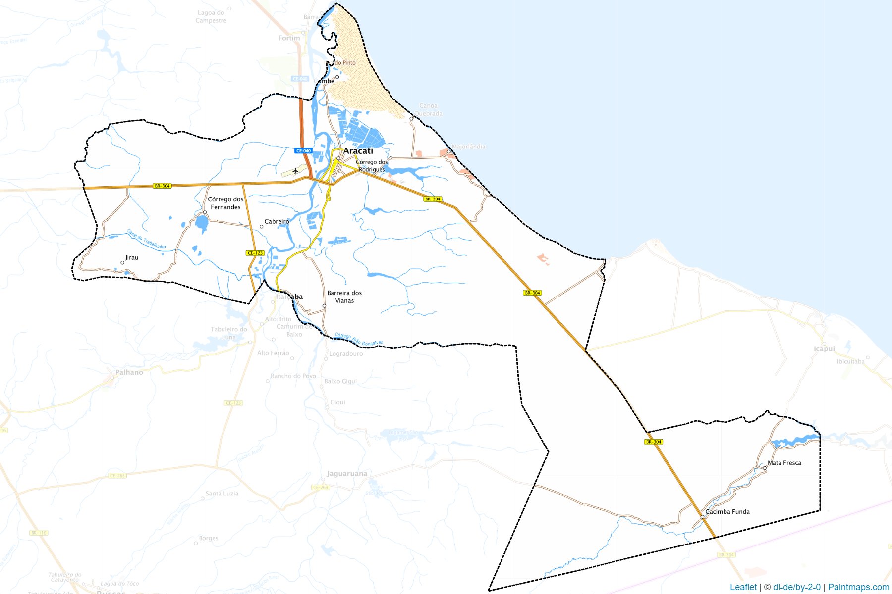 Muestras de recorte de mapas Aracati (Ceara)-1