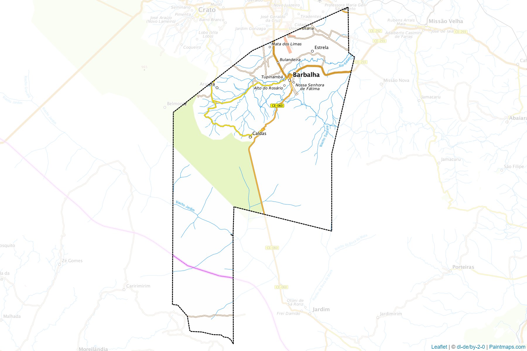 Muestras de recorte de mapas Barbalha (Ceara)-1